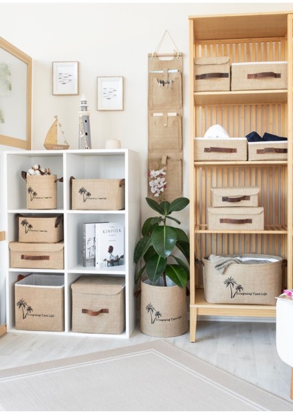 Jüt Dolap Içi Organizer Takı, Makyaj, Banyo, Ofis Düzenleyici Saklama Kutusu Organizer 26 x 20 x 10 cm
