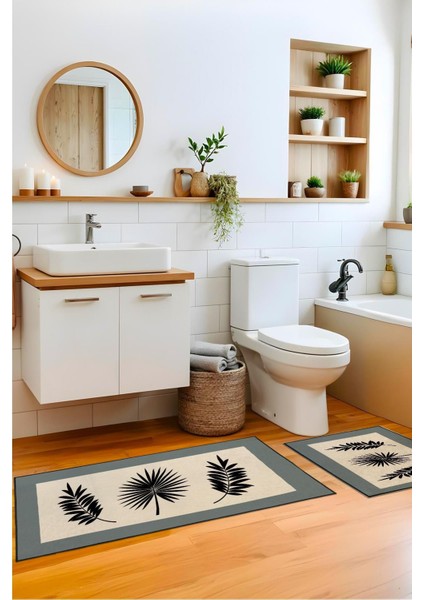 Yumuşak ve şık 2'li banyo paspas takımı, kaymaz taban, konfor ve estetik sağlar.