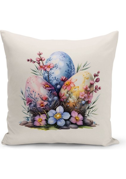 Ilkbahar Serisi Çift Tarafı Dijital Baskılı 3'lü Kırlent Kılıfı Seti (Spring Easter Paskalya) fiyatları