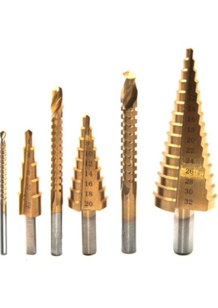 Kademeli Matkap Ucu Seti (6 Parça) Farklı Çaplarda Delikler Açın