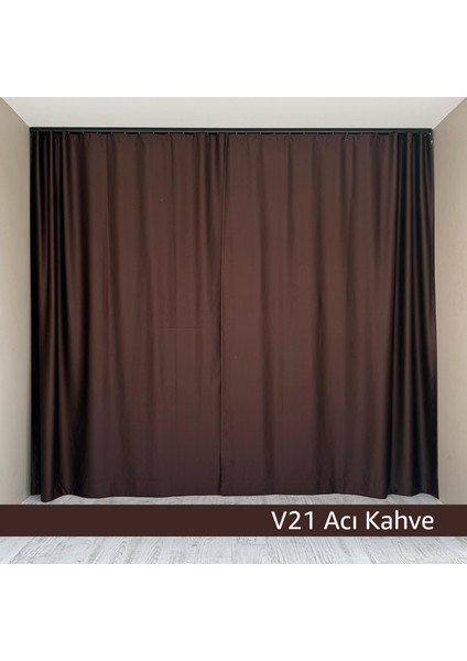 Donatti Acı Kahverengi Star Blackout Pilesiz Tek Kanat Fon Perde modelleri