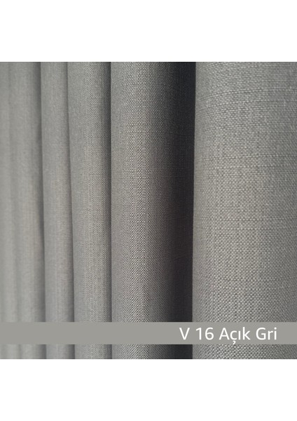 Donatti Açık Gri Düz Keten Fon Perde 1/3 Pile Tek Kanat fiyatları