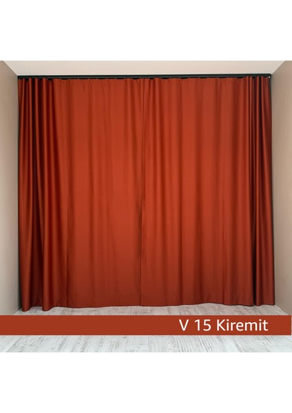 Donatti Kiremit Rengi Star Blackout Pilesiz Tek Kanat Fon Perde
