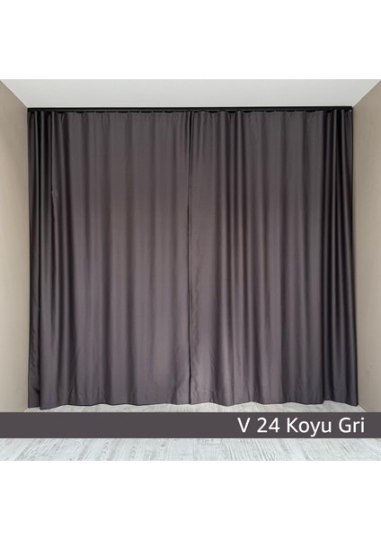 Donatti Koyu Gri Star Blackout Pilesiz Tek Kanat Fon Perde