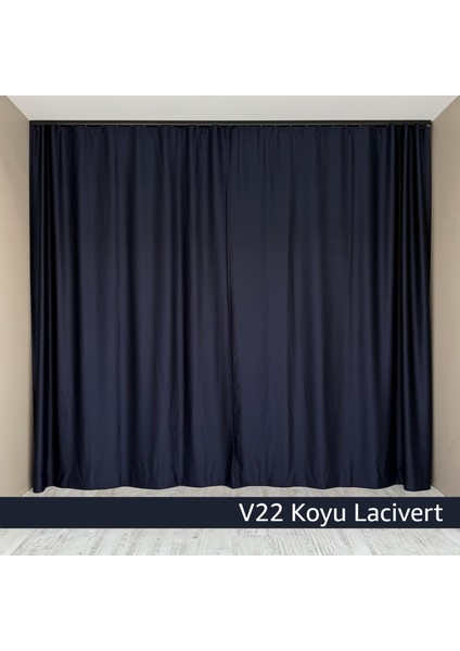 Donatti Koyu Lacivert Star Blackout Pilesiz Tek Kanat Fon Perde modelleri