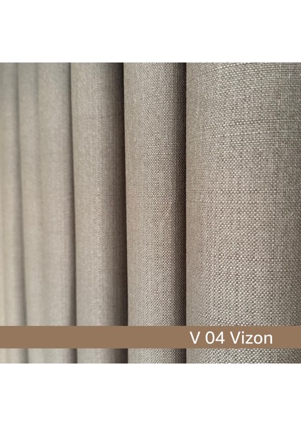 Donatti Vizon Rengi Düz Keten Fon Perde 1/3 Pile Tek Kanat fiyatları