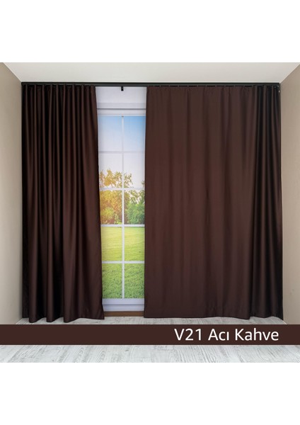 Donatti Acı Kahverengi Star Blackout Pilesiz Tek Kanat Fon Perde fiyatları