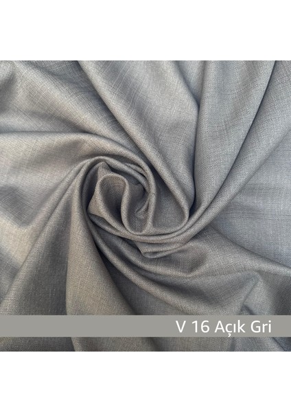 Donatti Açık Gri Düz Keten Fon Perde 1/3 Pile Tek Kanat modelleri