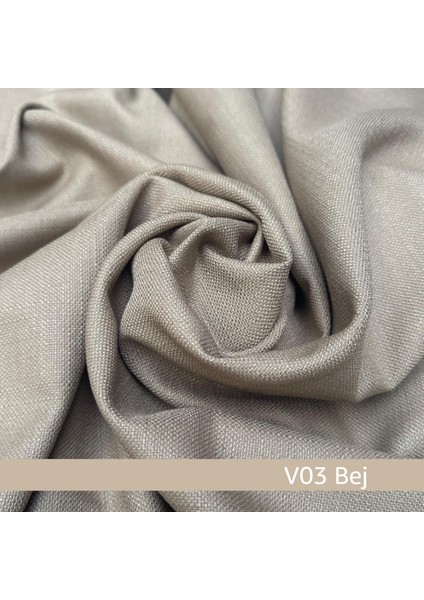 Donatti Bej Düz Keten Fon Perde 1/3 Pile Tek Kanat modelleri