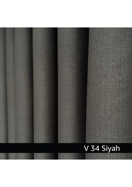 Donatti Siyah Düz Keten Fon Perde 1/3 Pile Tek Kanat fiyatları