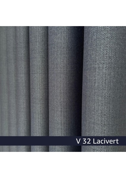 Donatti Lacivert Düz Keten Fon Perde 1/3 Pile Tek Kanat fiyatları