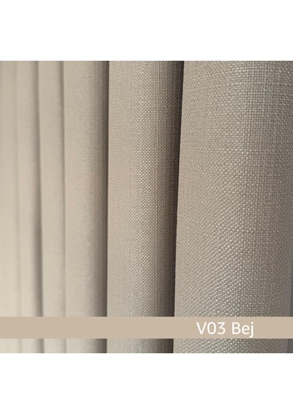 Donatti Bej Düz Keten Fon Perde 1/3 Pile Tek Kanat fiyatları