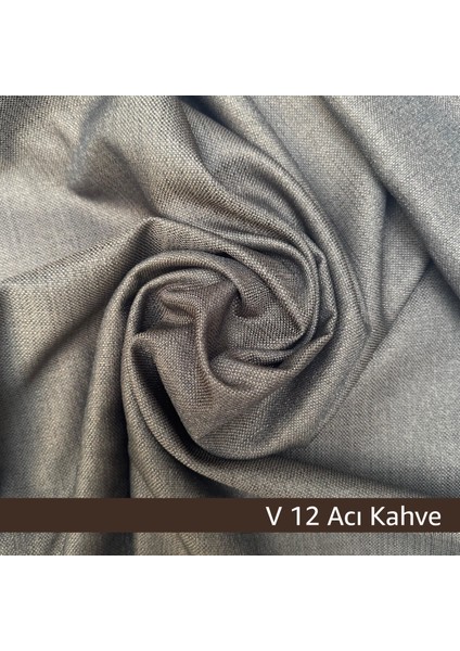 Donatti Acı Kahverengi Düz Keten Fon Perde 1/3 Pile Tek Kanat modelleri