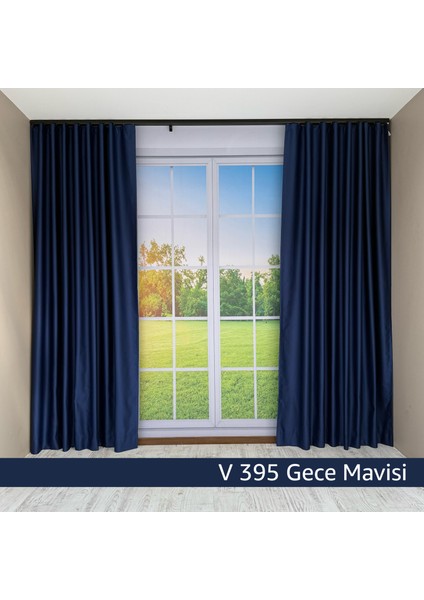 Donatti Gece Mavisi Star Blackout Pilesiz Tek Kanat Fon Perde