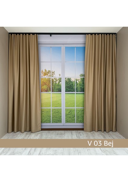 Donatti Bej Star Blackout Pilesiz Tek Kanat Fon Perde
