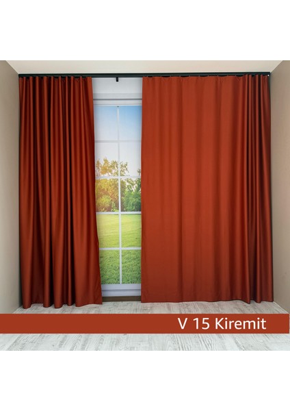 Donatti Kiremit Rengi Star Blackout Pilesiz Tek Kanat Fon Perde fiyatları
