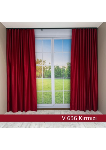 Donatti Kırmızı Star Blackout Pilesiz Tek Kanat Fon Perde