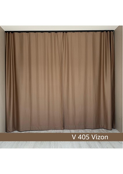 Donatti Vizon Açık Kahverengi Star Blackout Pilesiz Tek Kanat Fon Perde modelleri
