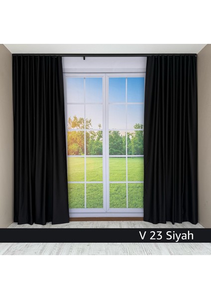 Donatti Siyah Star Blackout Pilesiz Tek Kanat Fon Perde