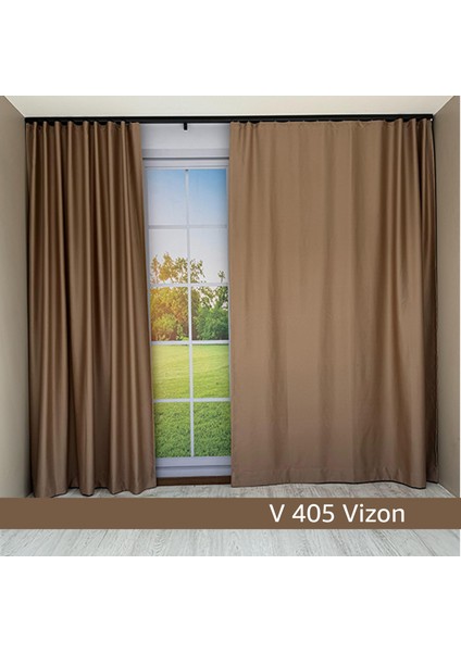 Donatti Vizon Açık Kahverengi Star Blackout Pilesiz Tek Kanat Fon Perde fiyatları