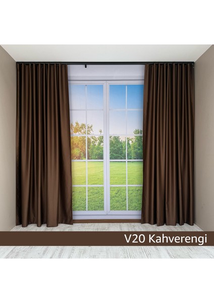 Donatti Kahverengi Star Blackout Pilesiz Tek Kanat Fon Perde