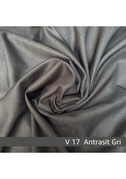 Donatti Antrasit Gri Düz Keten Fon Perde 1/3 Pile Tek Kanat modelleri