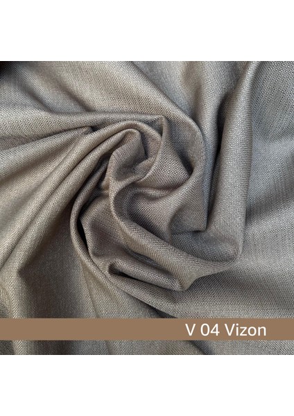 Donatti Vizon Rengi Düz Keten Fon Perde 1/3 Pile Tek Kanat modelleri