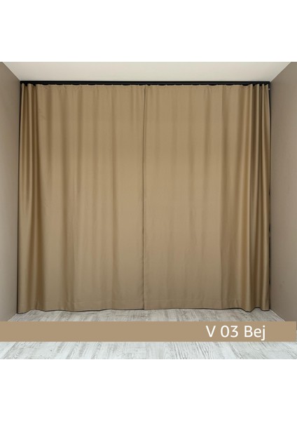 Donatti Bej Star Blackout Pilesiz Tek Kanat Fon Perde modelleri