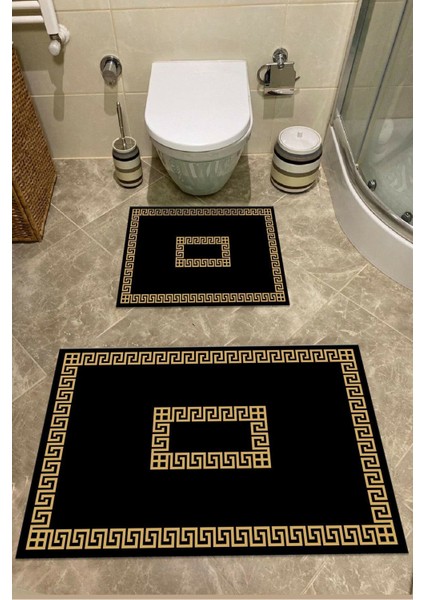 Banyo Paspası Klozet Takımı 2'li Kaymaz Tabanlı Set