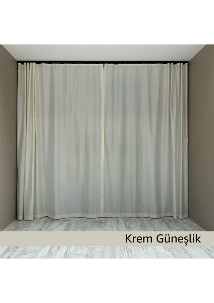 Donatti Krem Saten Güneşlik Düz Dikiş modelleri