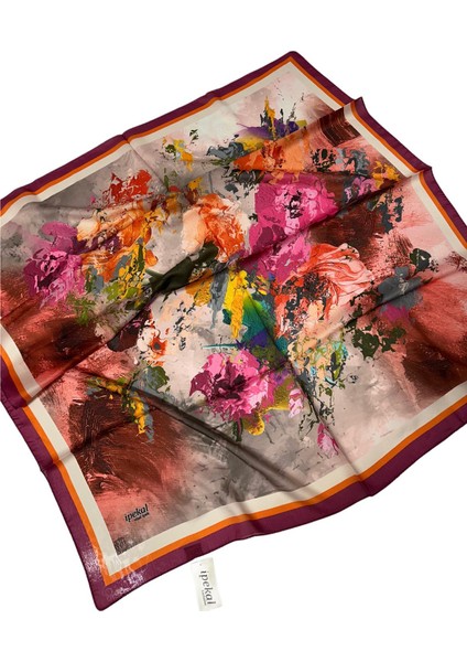 90 X 90 Ipek Vual Ince Eşarp - 04883