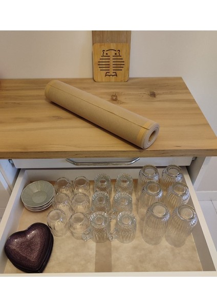 Pratik Çek Kopar Kum Beji 9m Yapışabilir Çekmece Düzenleyici/raf Örtüsü Kaymaz Antiyel Kumaş modelleri