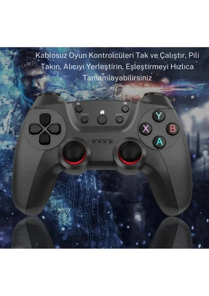 Joystick Gamepad Çiftli Tv Pc Uyumlu Oyun Konsolu 2.4g Gamepad Double Joystick Doungle