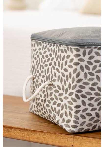 3'lü Gri Home Sweet Home Baskılı Küçük Boy Baza Altı, Valiz Düzenleyici Hurç / 30 x 22 x 18 indirimleri