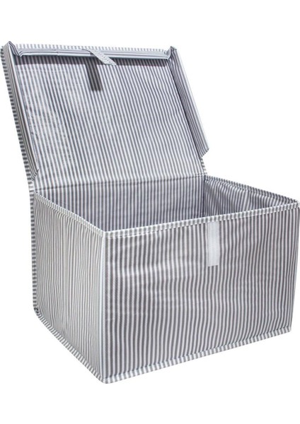 Alas Kapaklı Çok Amaçlı Saklama Kutusu Düzenleyici Kutu Hurç Mini Gri 40*30*26 cm