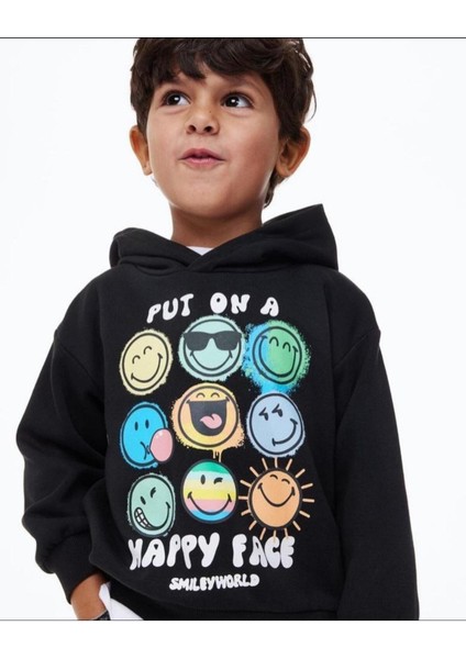 Kapüşonlu Çocuk Sweatshirt Siyah