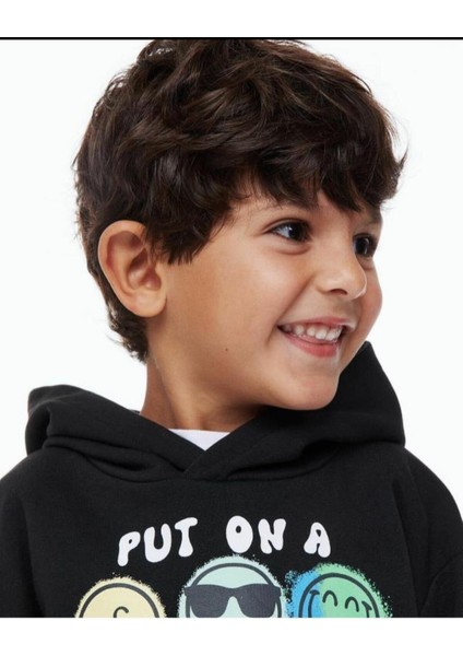 Kapüşonlu Çocuk Sweatshirt Siyah modelleri