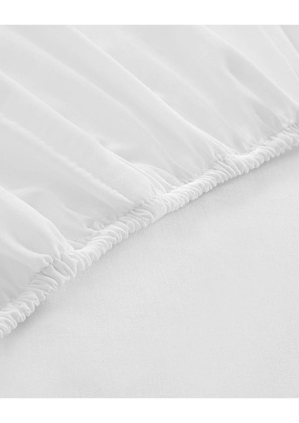 Düz Pamuklu Tek Kişilik Plus Lastikli Çarşaf Beyaz fiyatları