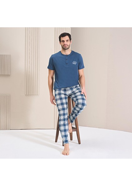 1751 Erkek Süprem Uzun Kol Dört Mevsim Pijama Takım