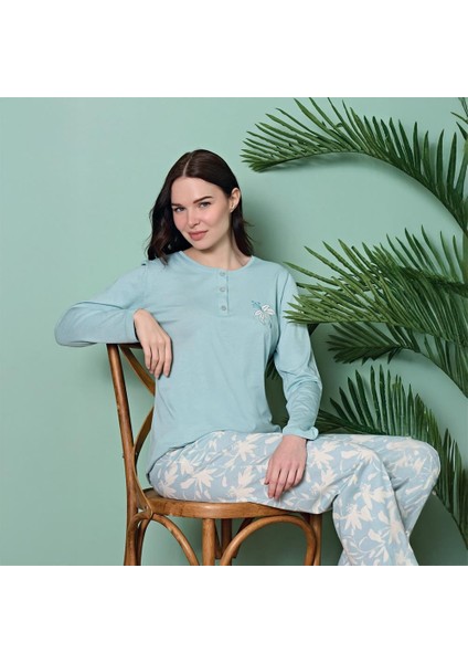 1807 Kadın Uzun Kol Süprem-Modal Dört Mevsim Pijama Takım