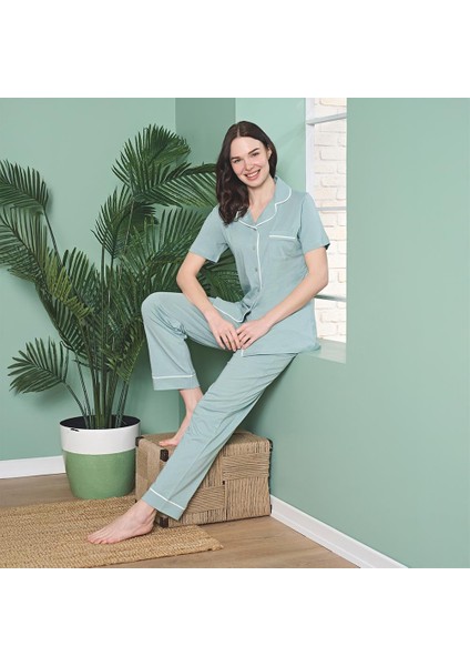 1864 Kadın Kısa Kol Modal Yazlık Pijama Takım
