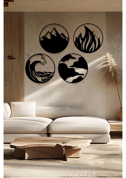 4 Element Tablo Dört Element Duvar Dekorasyonu Avatar Tablo