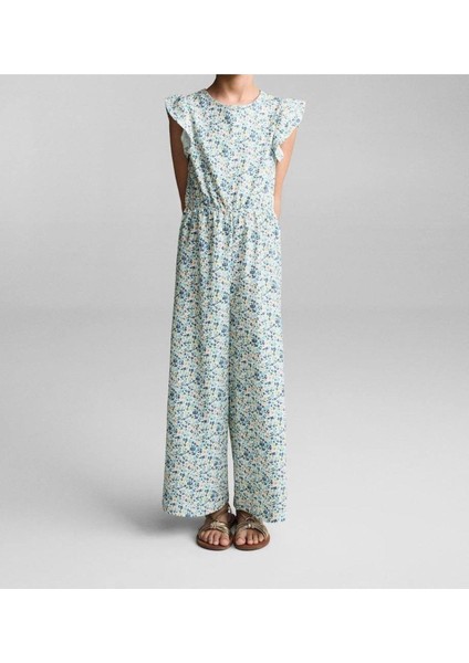 Kız Çocuk Sırt Detaylı Tulum Yeşil