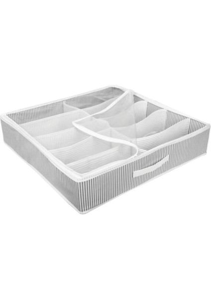 3 Adet - Ayakkabı Organizeri - 10 Bölmeli Ayakkabı Saklama Çantası 58X58X12CM - Çizgili Model fiyatları