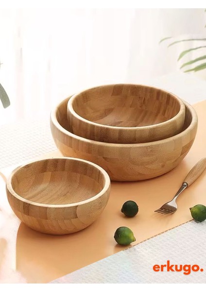 Bambu 3’lü Salata ve Sunum Kasesi Seti, 1-2 L, Dekoratif ve Şık Tasarım modelleri