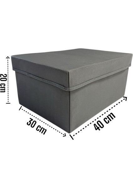 3 Adet Kapaklı Dolap Içi Düzenleyici Kutu Çok Amaçlı Saklama Kutusu x large 40 x 30 x 20 cm