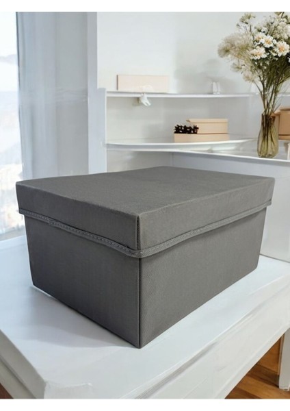 3 Adet Kapaklı Dolap Içi Düzenleyici Kutu Çok Amaçlı Saklama Kutusu x large 40 x 30 x 20 cm
