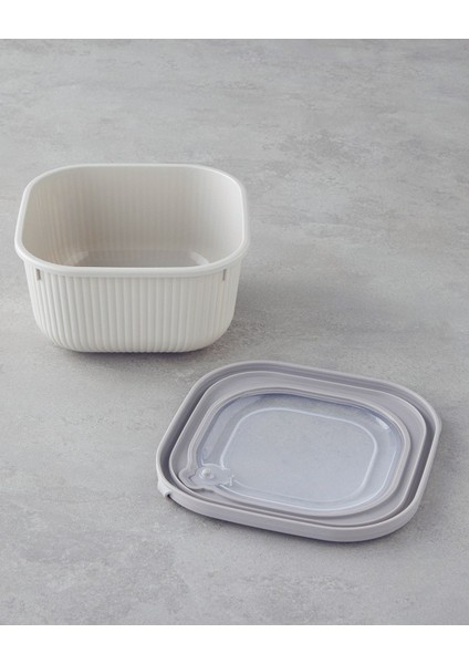 Elio Plastik Saklama Kabı 600,1100,1800 ml Krem