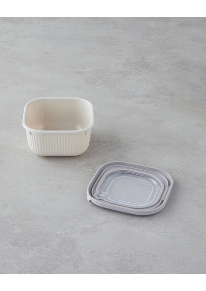 Elio Plastik Saklama Kabı 600,1100,1800 ml Krem
