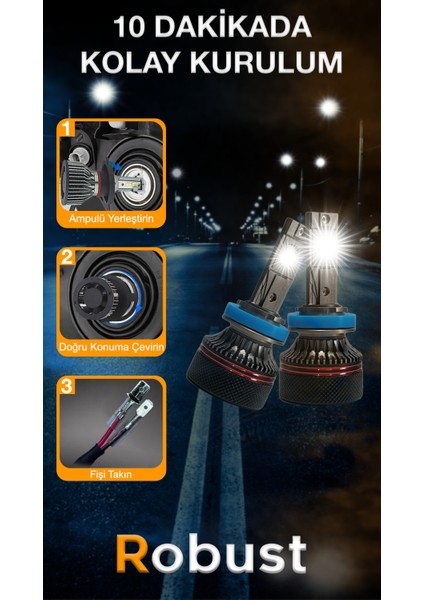 Yeni Nesil* Pro Lumınar H1 LED Xenon 12.000 Lumen 60 Watt Csp 12V-24V Uyumlu Kısa Tıp